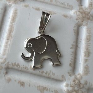 Vintage Silver Tone Elephant Charm NOS